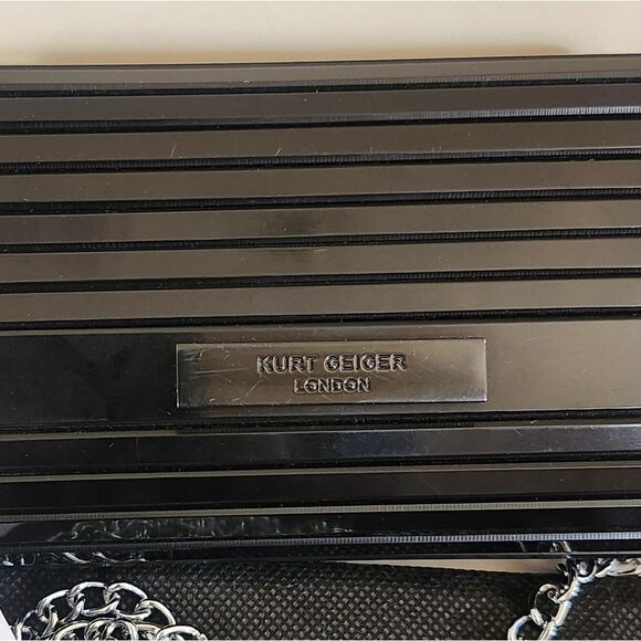 NWT Kurt Geiger "Party Eagle" Black Acrylic Clutch Shoulder Chain Mini Bag $99 - Picture 9 of 13